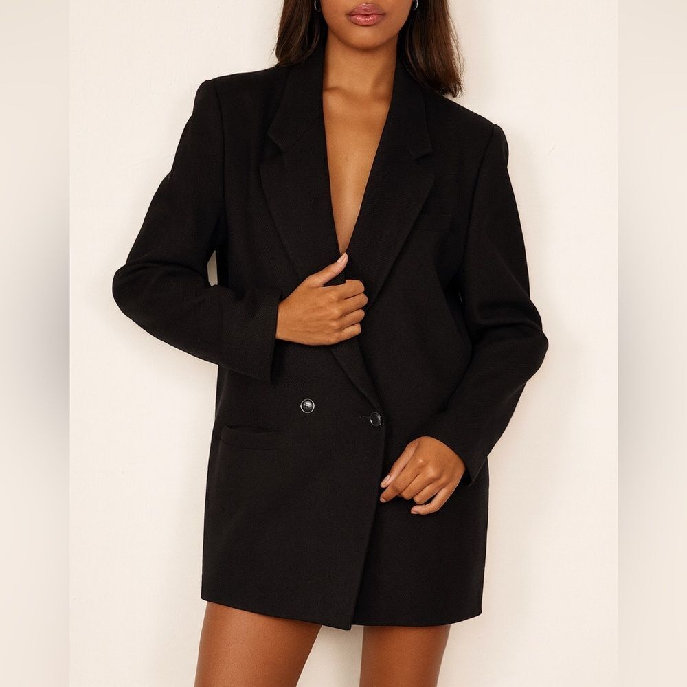 Greg Adams Black Wool Blazer Jacket Women’s Size 13/14 Classic Tailored